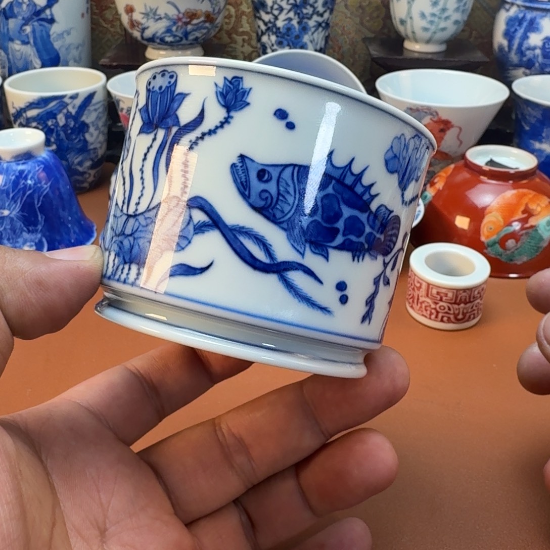 陶杯子景德镇全手工手绘陶瓷