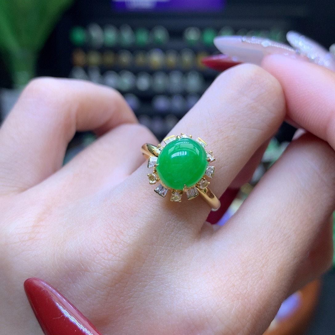 翡翠颈饰18K金镶嵌天然