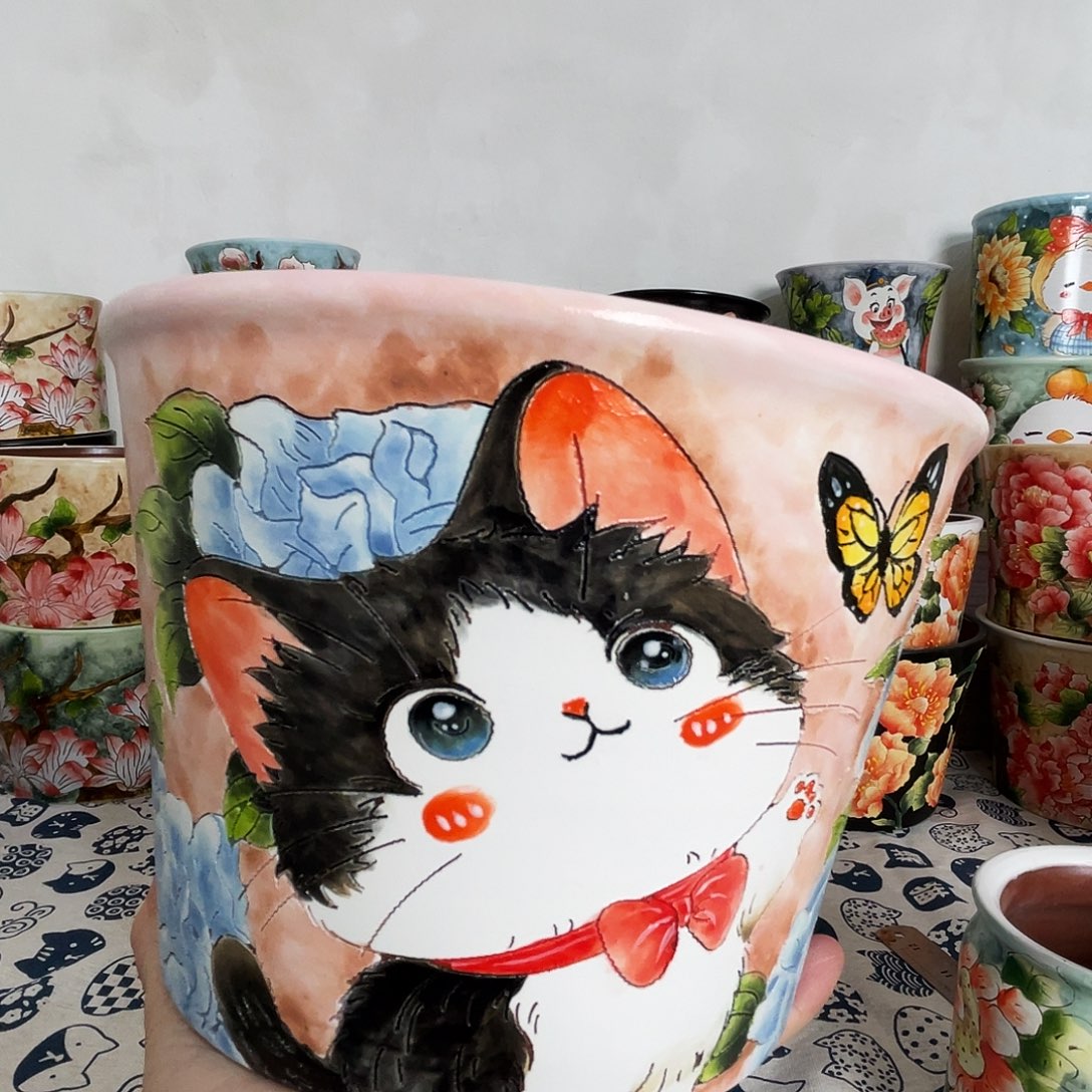 景德镇手绘多肉花盆