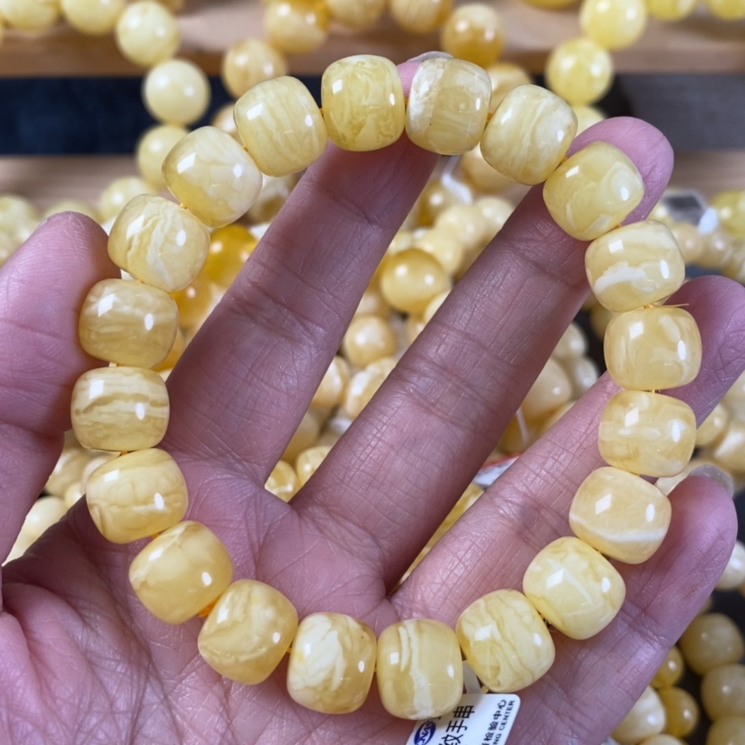 蜜蜡裸石未镶嵌12虎皮白花