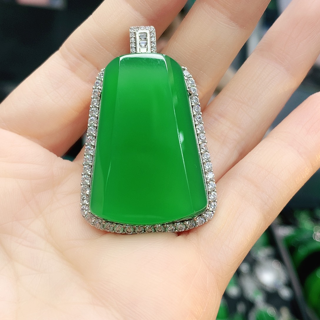 银S925镶嵌吊坠玛瑙/玉髓