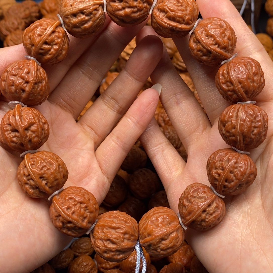 桃核手串水晶八棱