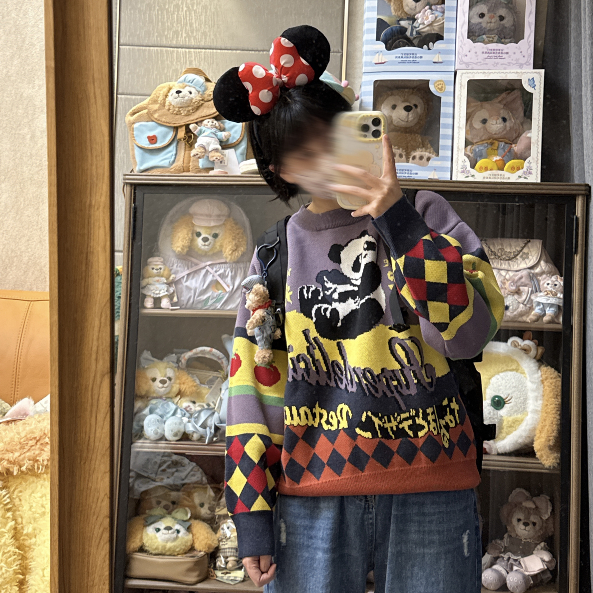 冬季韩版甜美卡通圆领宽松百搭打底毛衣