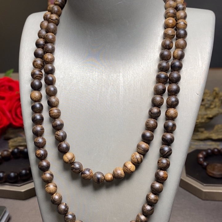 沉香手串越南芽庄瘤疤黄棋楠08×108