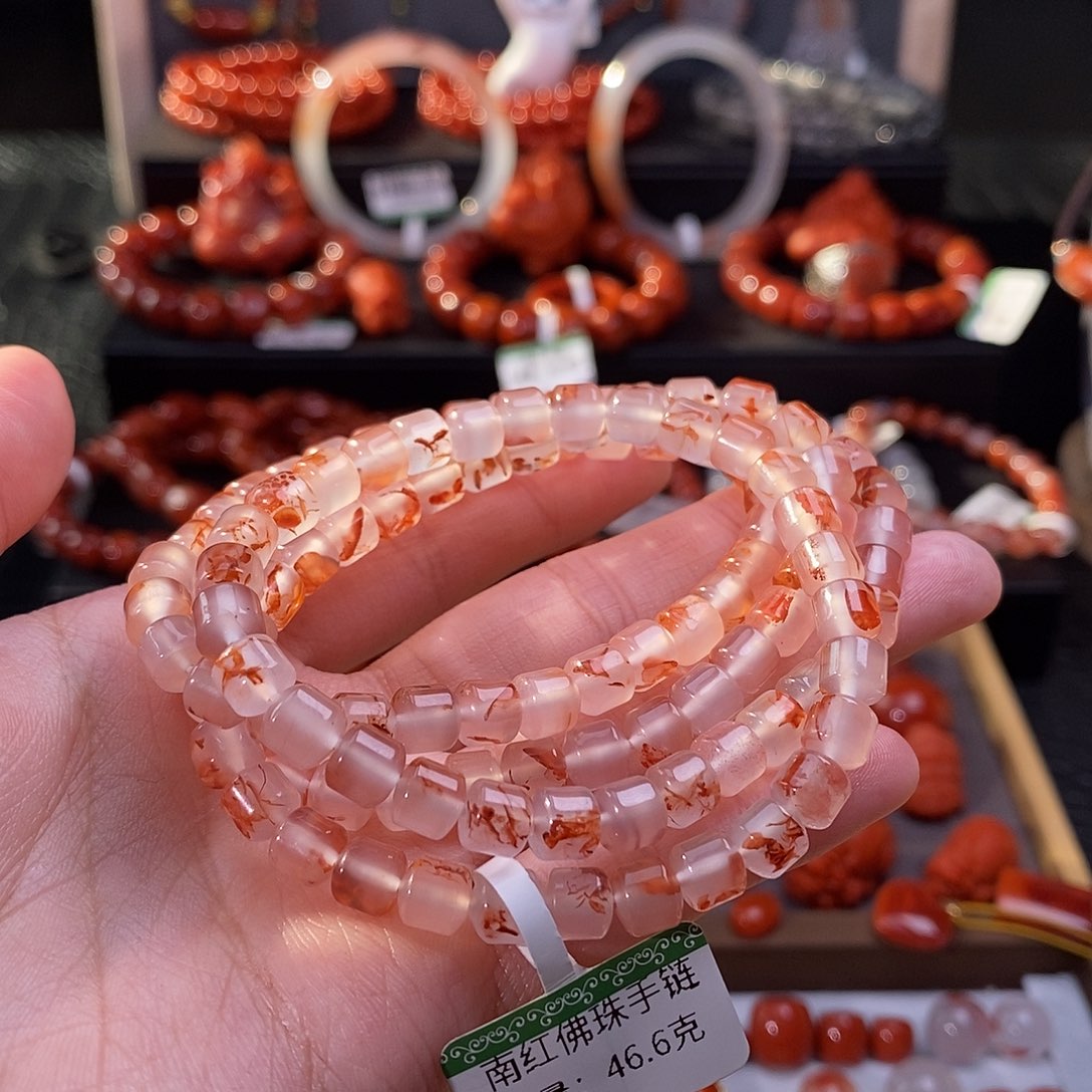 南红玛瑙未镶嵌四川凉山冰飘多圈6.1mm