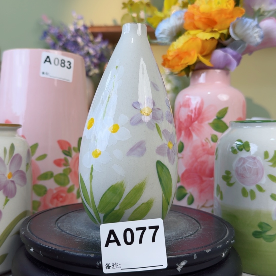 摆件景德镇手绘陶瓷花瓶摆件无孔