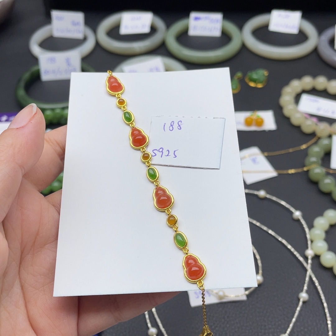 南红玛瑙手链银S925镶嵌