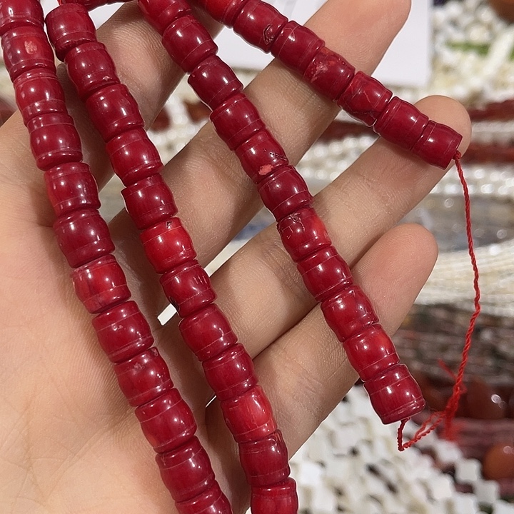 合金玛瑙/玉髓珠宝半成品一条雕刻桶珠三姑娘