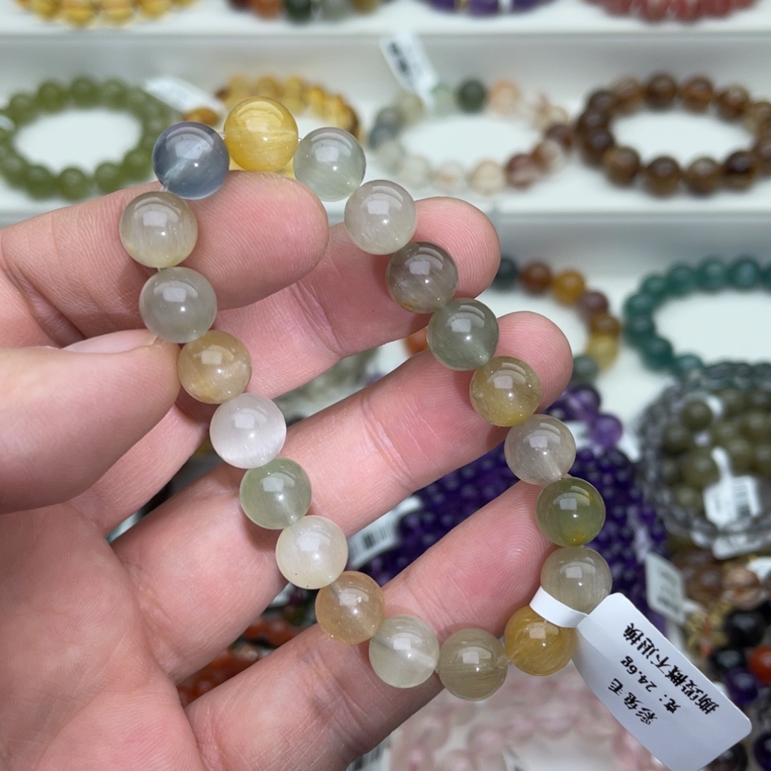 手链水晶未镶嵌彩兔毛9.5mm