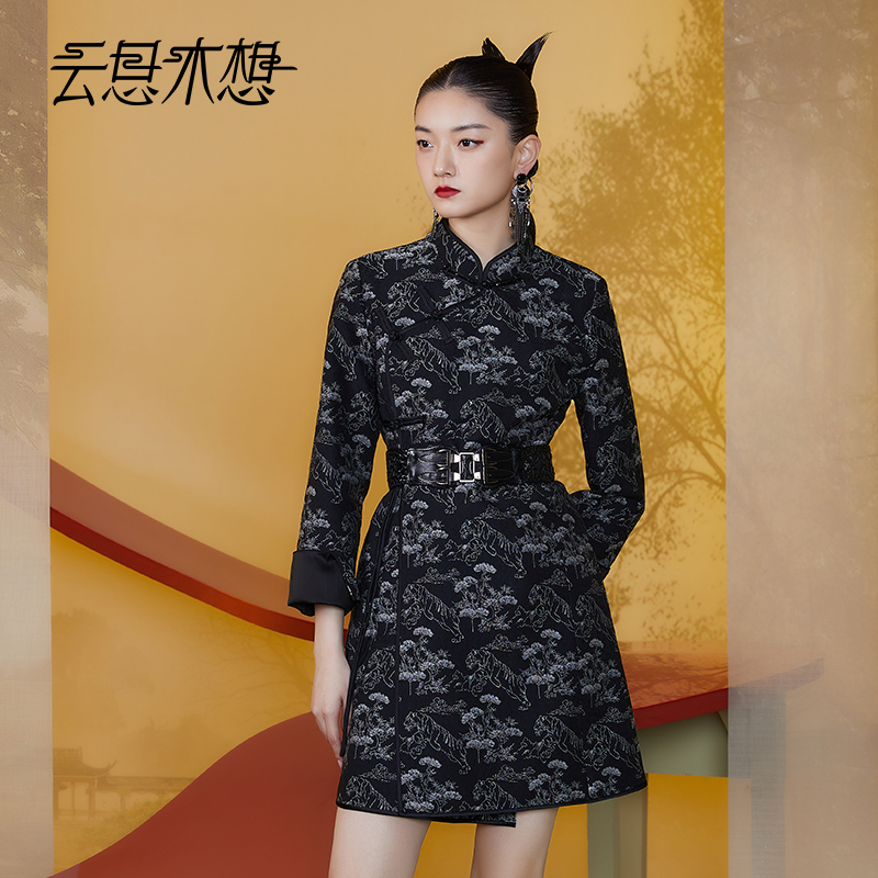 Ysimo-X云思木想原创中国风2024春新款提花新中式旗袍连衣裙11447