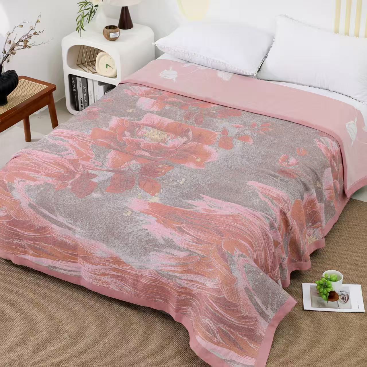 【北奈かわ会社】230*250cm   轻奢   酵素洗珍珠恒温毯  兰溪花语