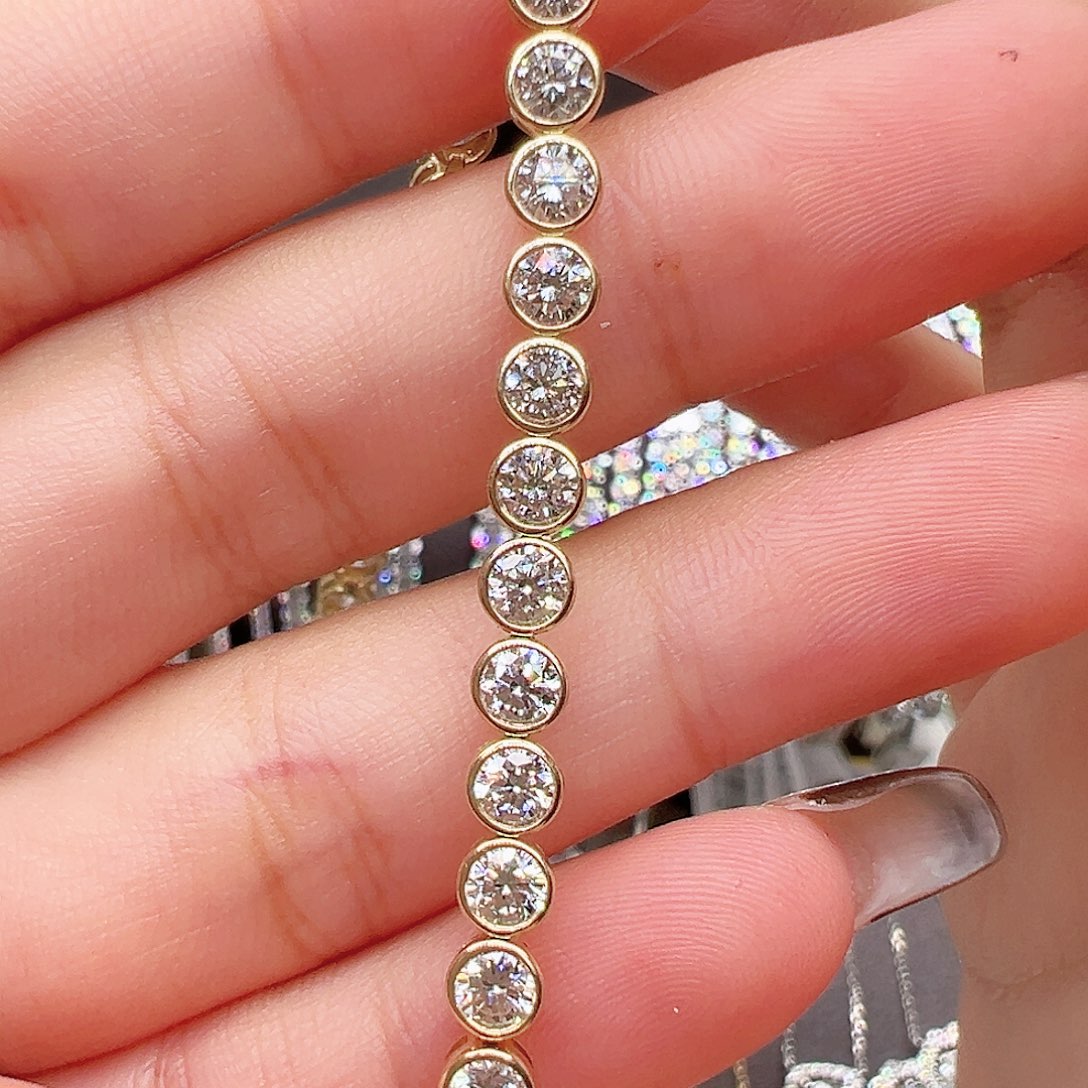 18K金镶嵌实验室培育钻石套链