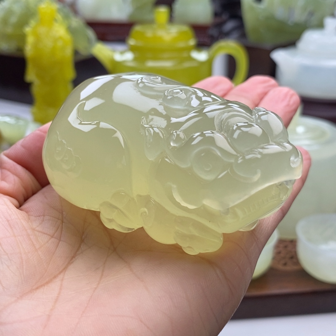 岫玉未镶嵌四大名玉手把件