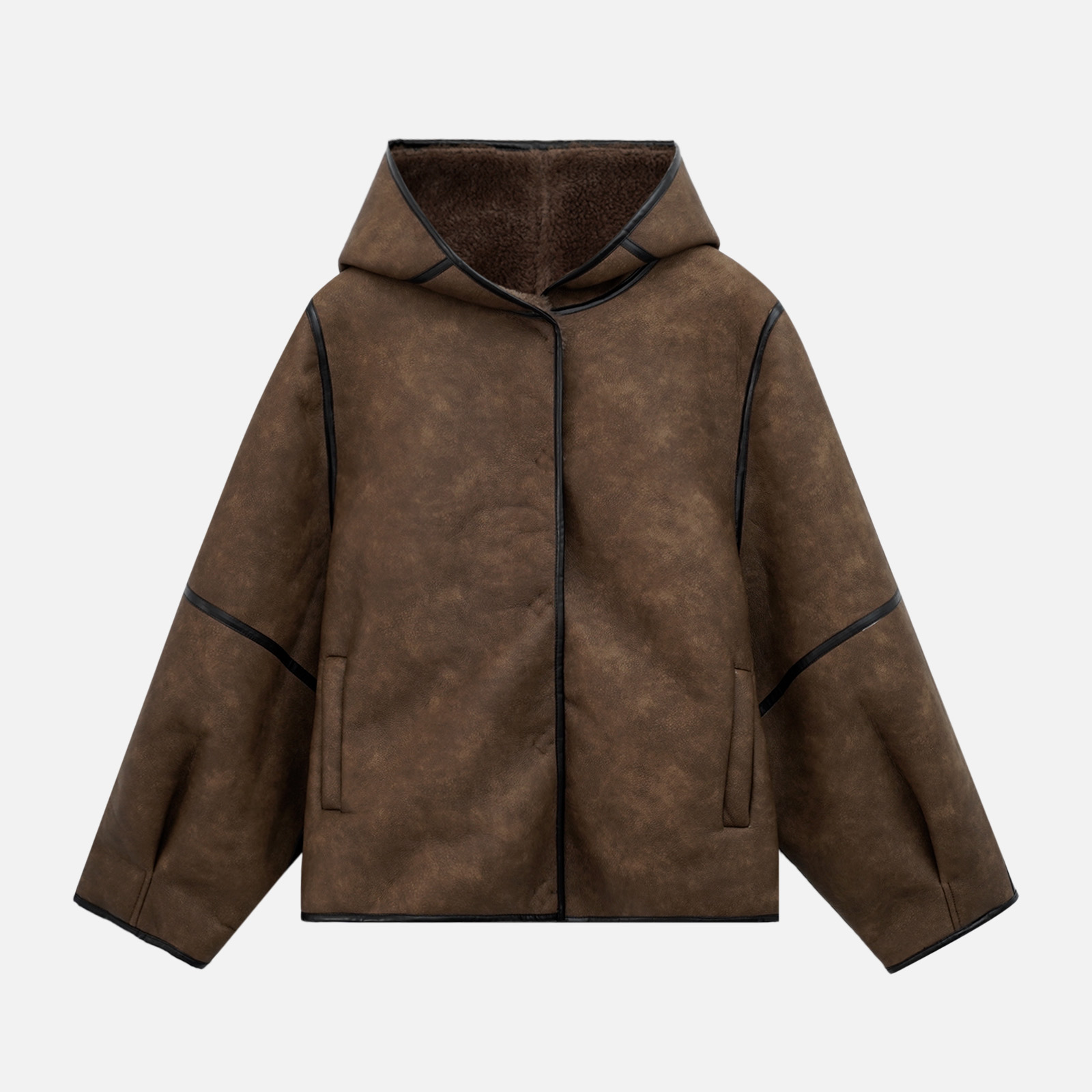 【上新】原创冬季时尚宽松舒适慵懒松弛休闲百搭连帽外套ZL254024