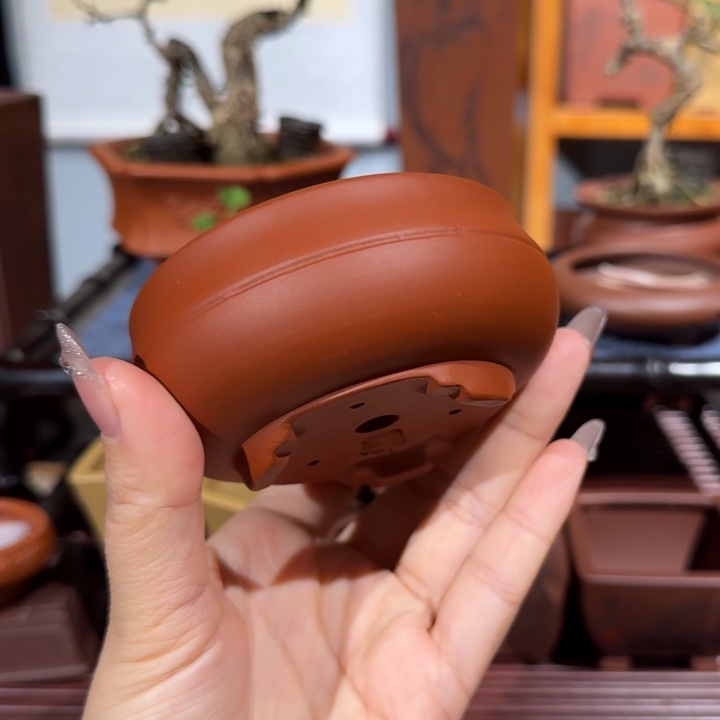 紫砂花盆口径7深度3