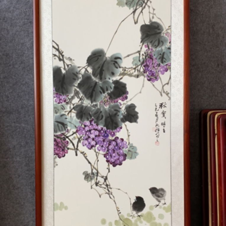 孙艺群老师纯手绘作品：带框尺寸123×63