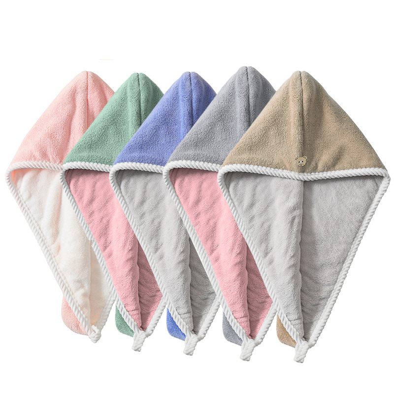 珊瑚绒浴帽吸水速干帽干发毛巾洗头巾包头巾干发帽