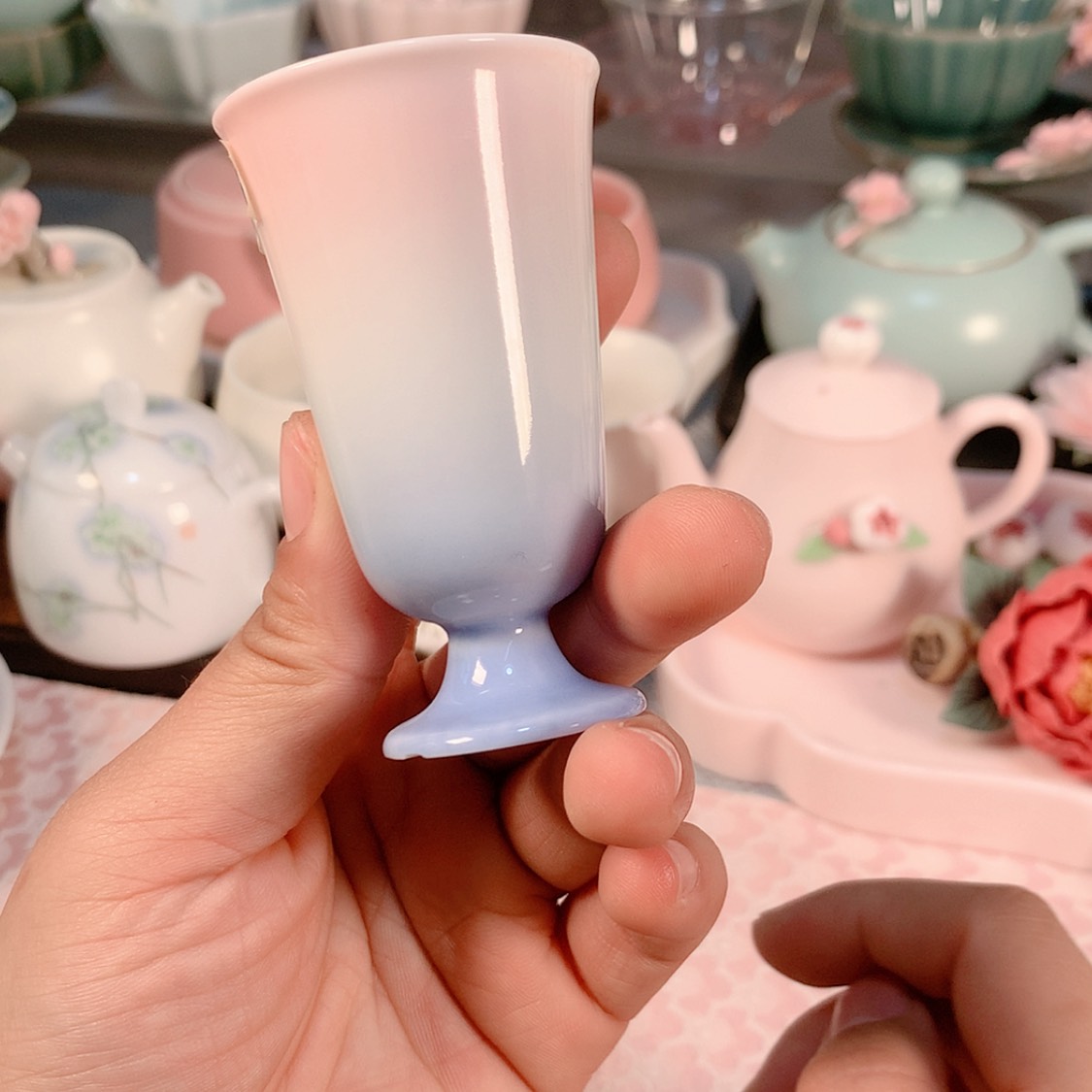 【闪购商品】瓷片陶瓷手工花茶具直播价