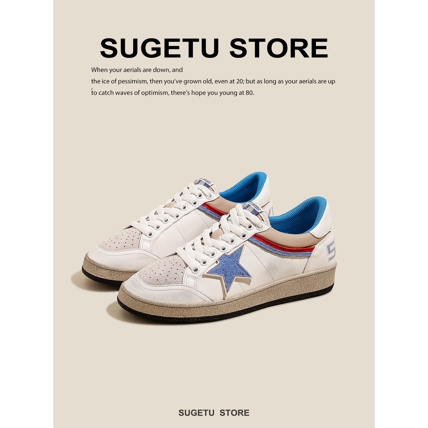 小白鞋女款2025爆款百搭复古擦色做旧真皮小脏鞋平底星星脏脏板鞋