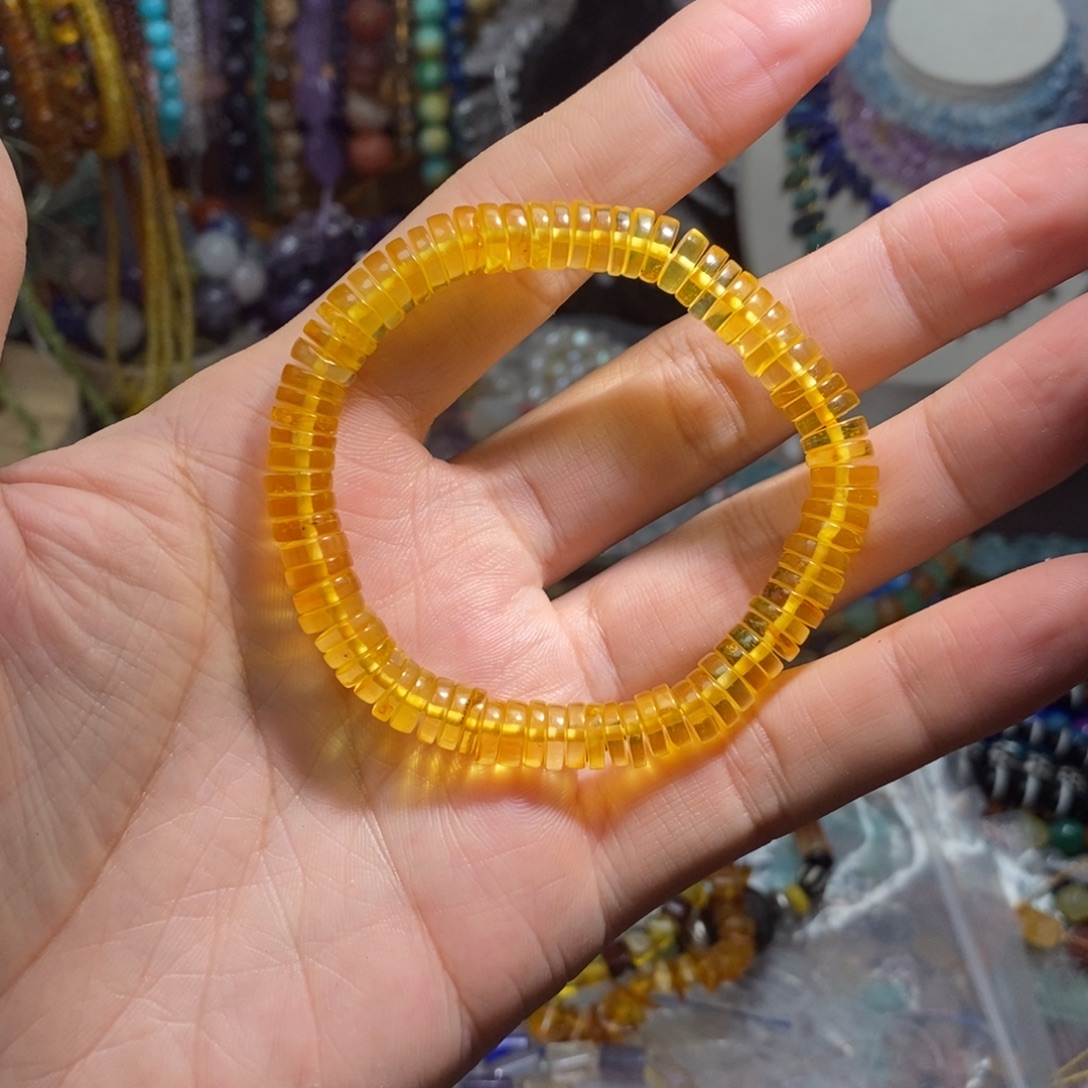 未镶嵌，天然金，珀直切8mm，石英质玉