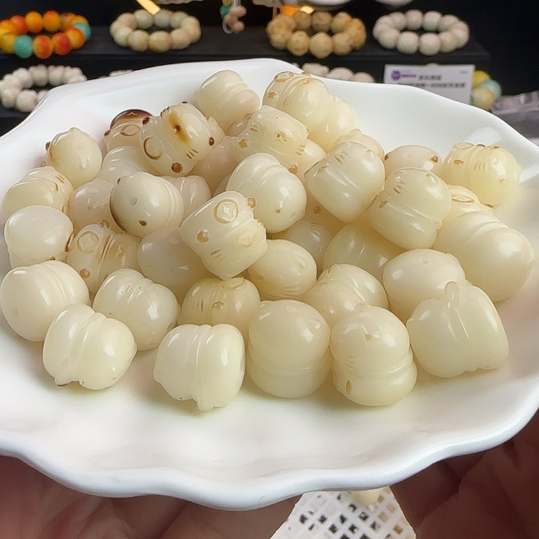 菩提根/象牙果手串瑕疵卡15/16炭烤招财猫20颗（2单宠10颗）