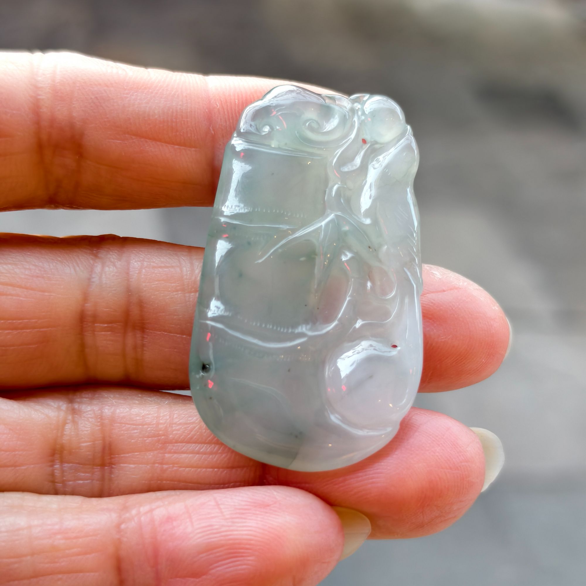 !清仓买段不退换看清楚下单!天然A缅翡翠竹节吊坠节节高升配绳