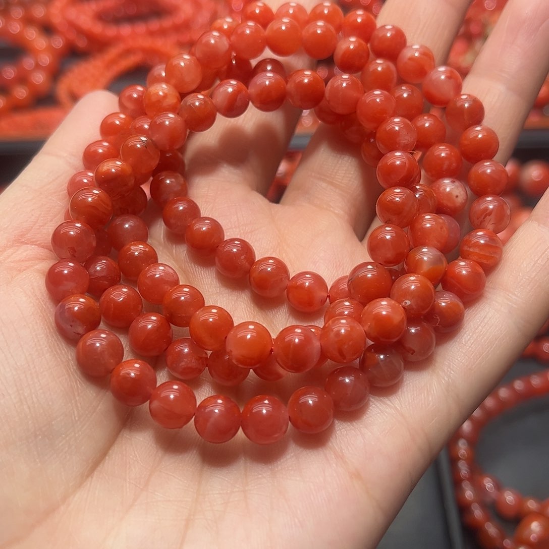 南红玛瑙手链未镶嵌