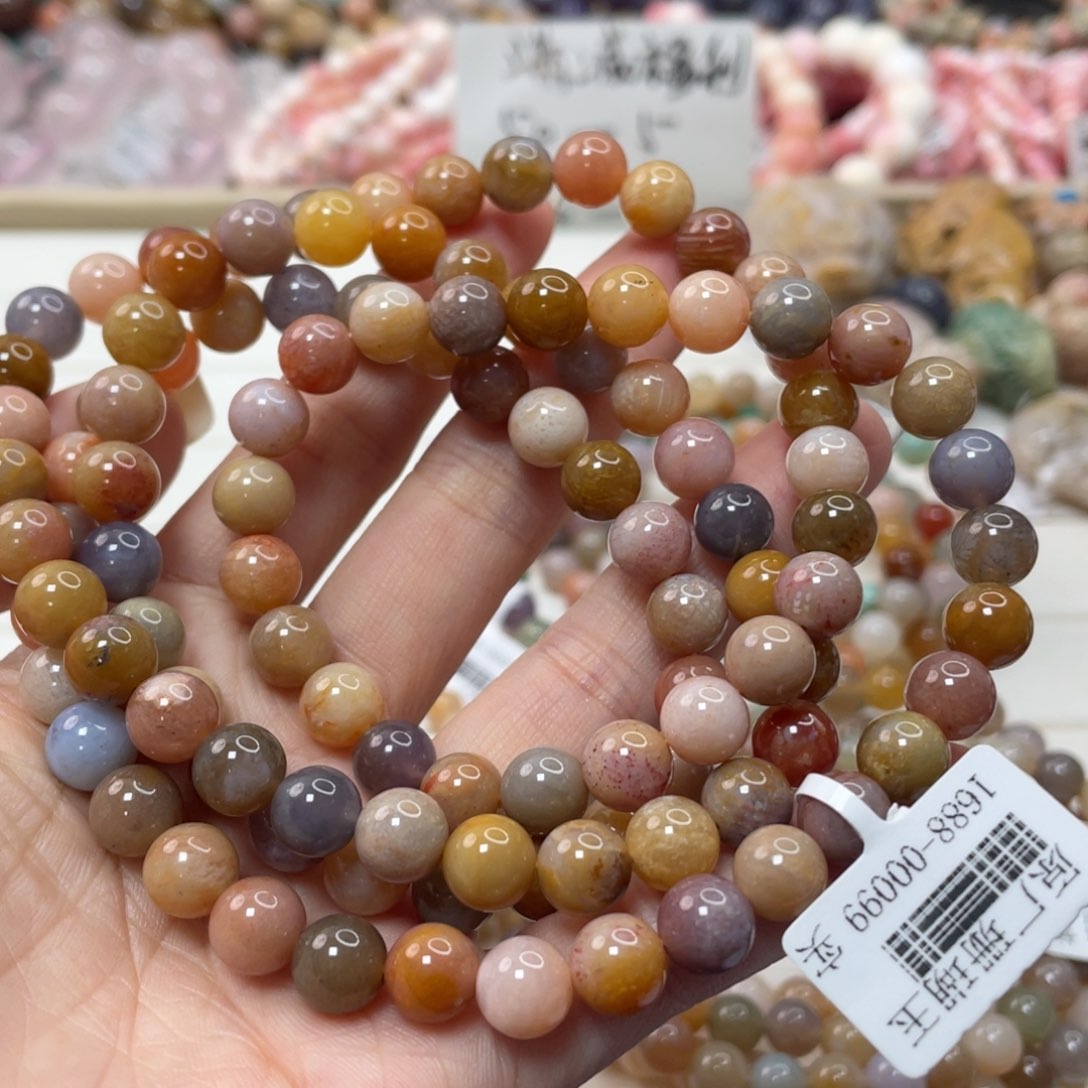 未镶嵌手链硅化玉莎****～057