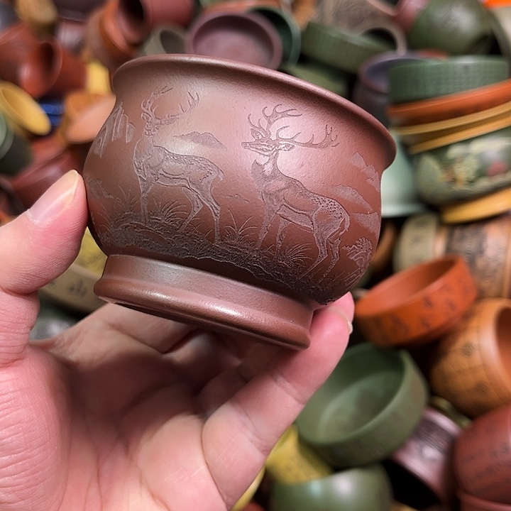 紫砂茶杯全手工紫砂主人杯