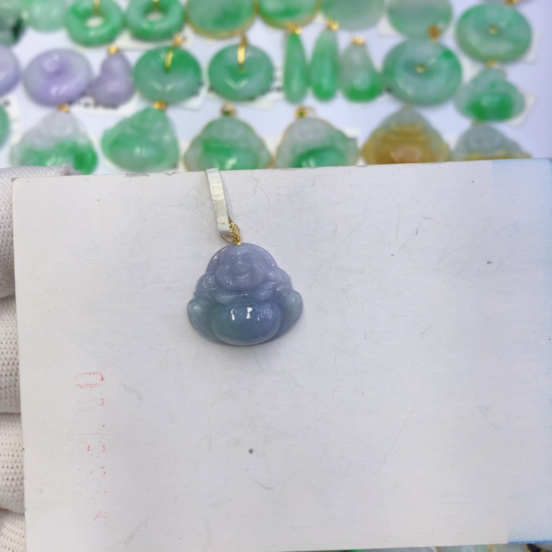 翡翠颈饰18K金镶嵌用****9翡翠