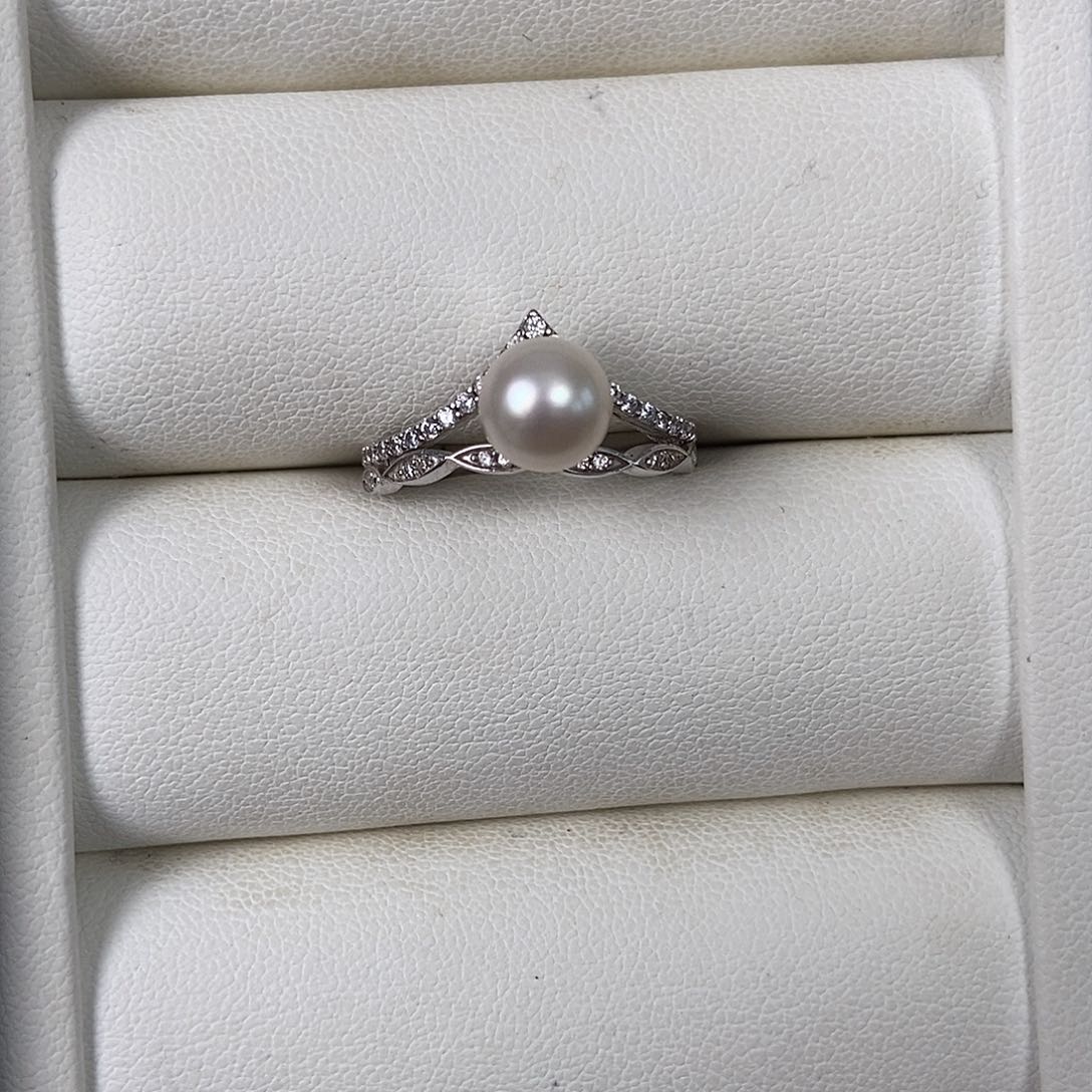 海水珍珠戒指银S925镶嵌
