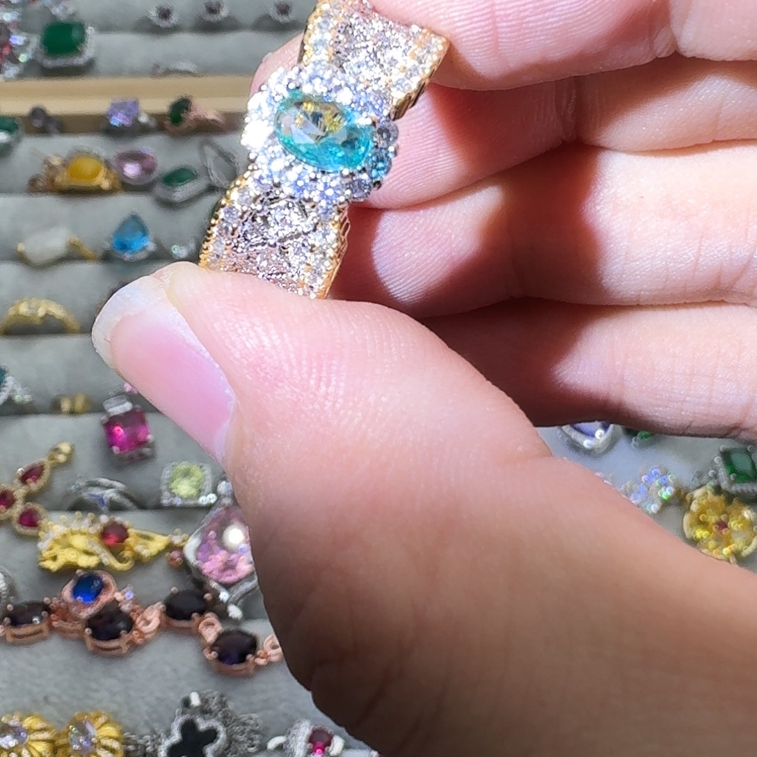 水晶戒指银S925镶嵌