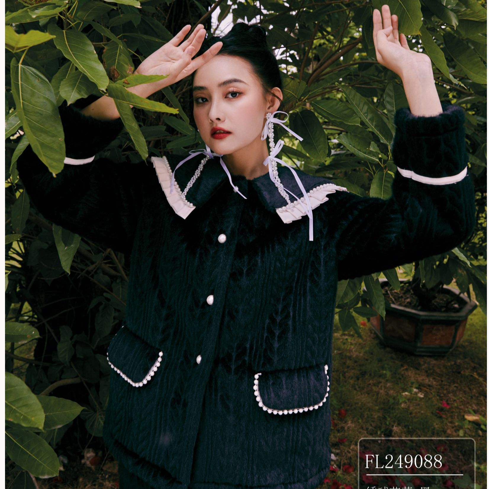 ALEX S.YU新品高端设计师款轻奢高雅家居服套装红色加厚保暖甜美