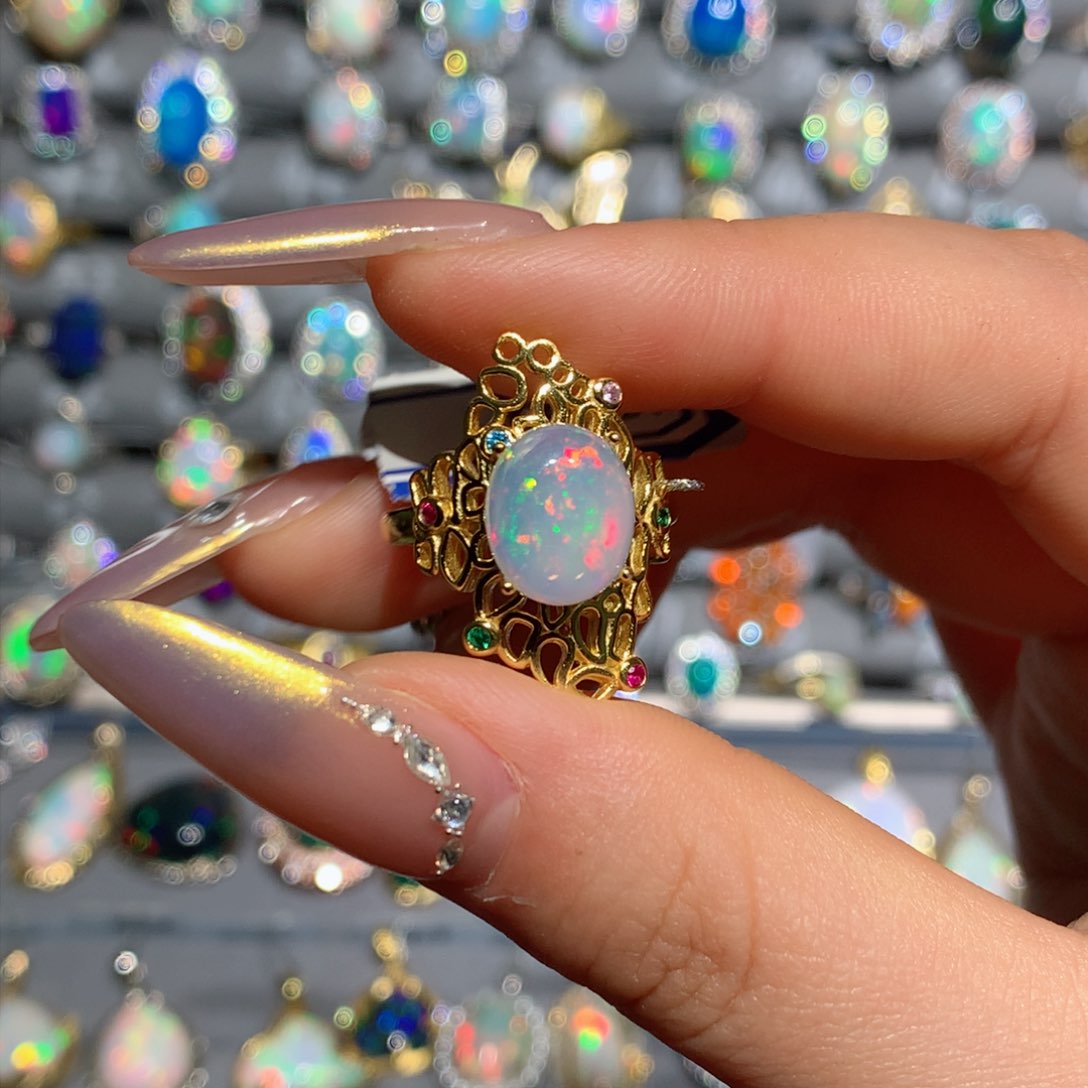 欧泊福利戒指t银S925镶嵌