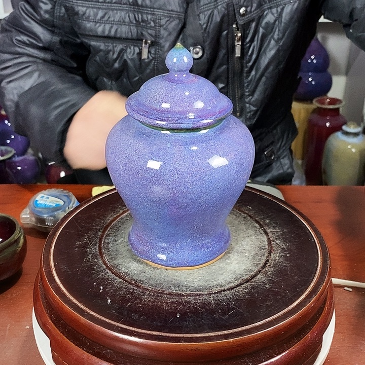 尚峰钧窑作品茶叶罐