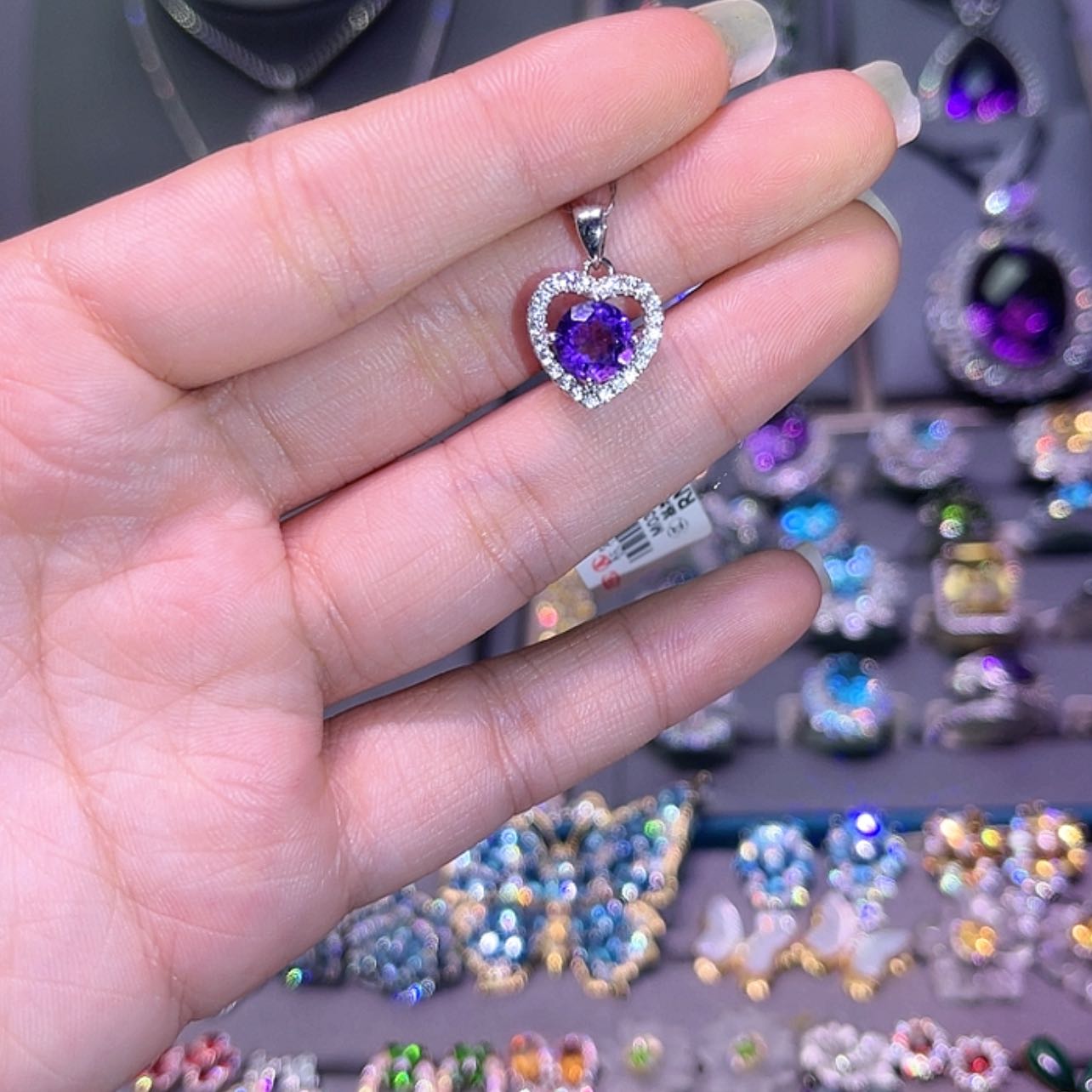 【闪购商品】紫晶吊坠(赠链)银S925镶嵌吊坠