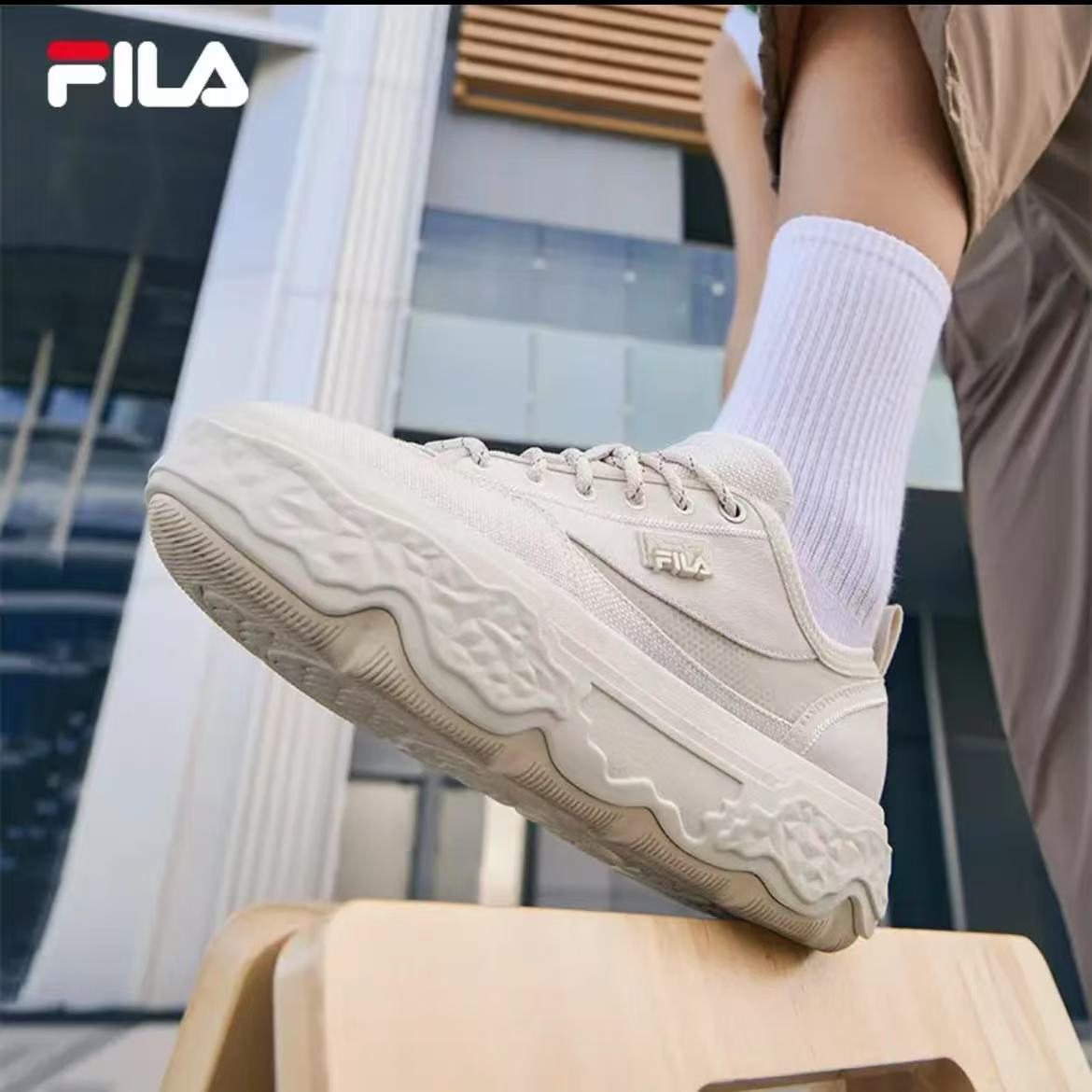 FILA/斐乐男鞋运动情侣夏季岩石鞋时尚百搭增高帆布鞋F12W421301
