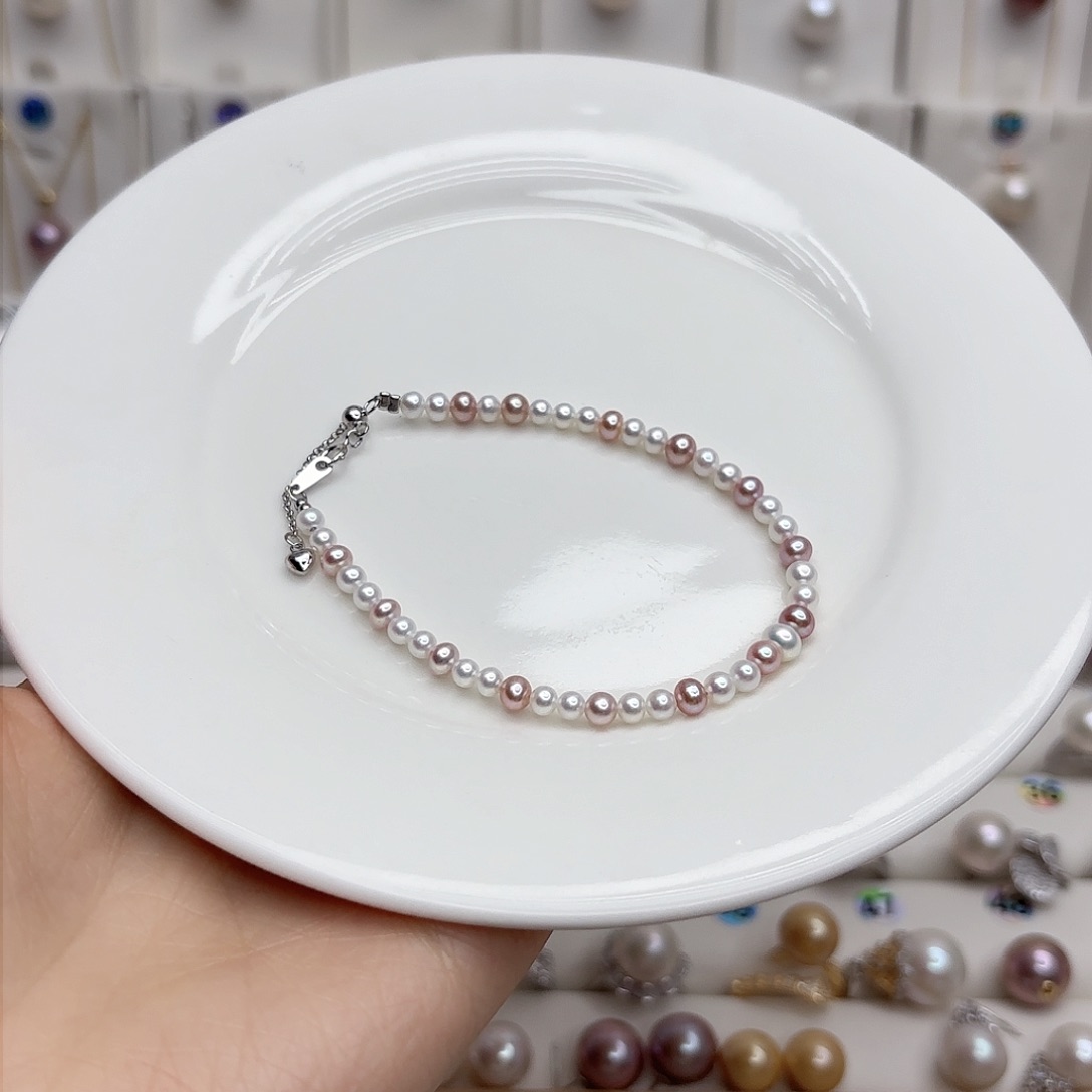 淡水珍珠颈饰银S925镶嵌