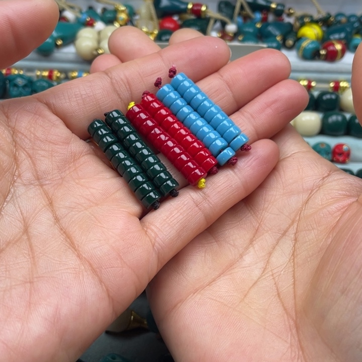 琉璃颈饰雪巴琉璃配饰珠