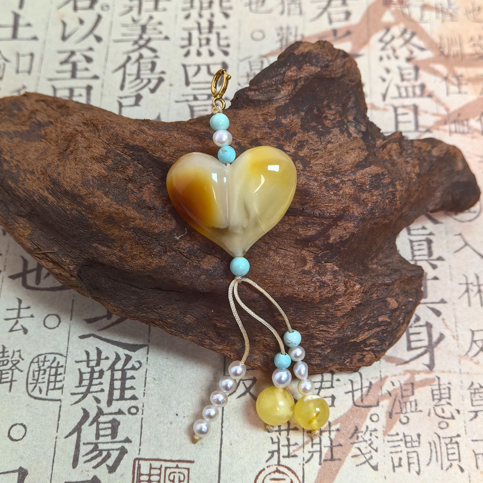 【蜜语】原矿天然蜜蜡屁桃万能扣百搭提溜