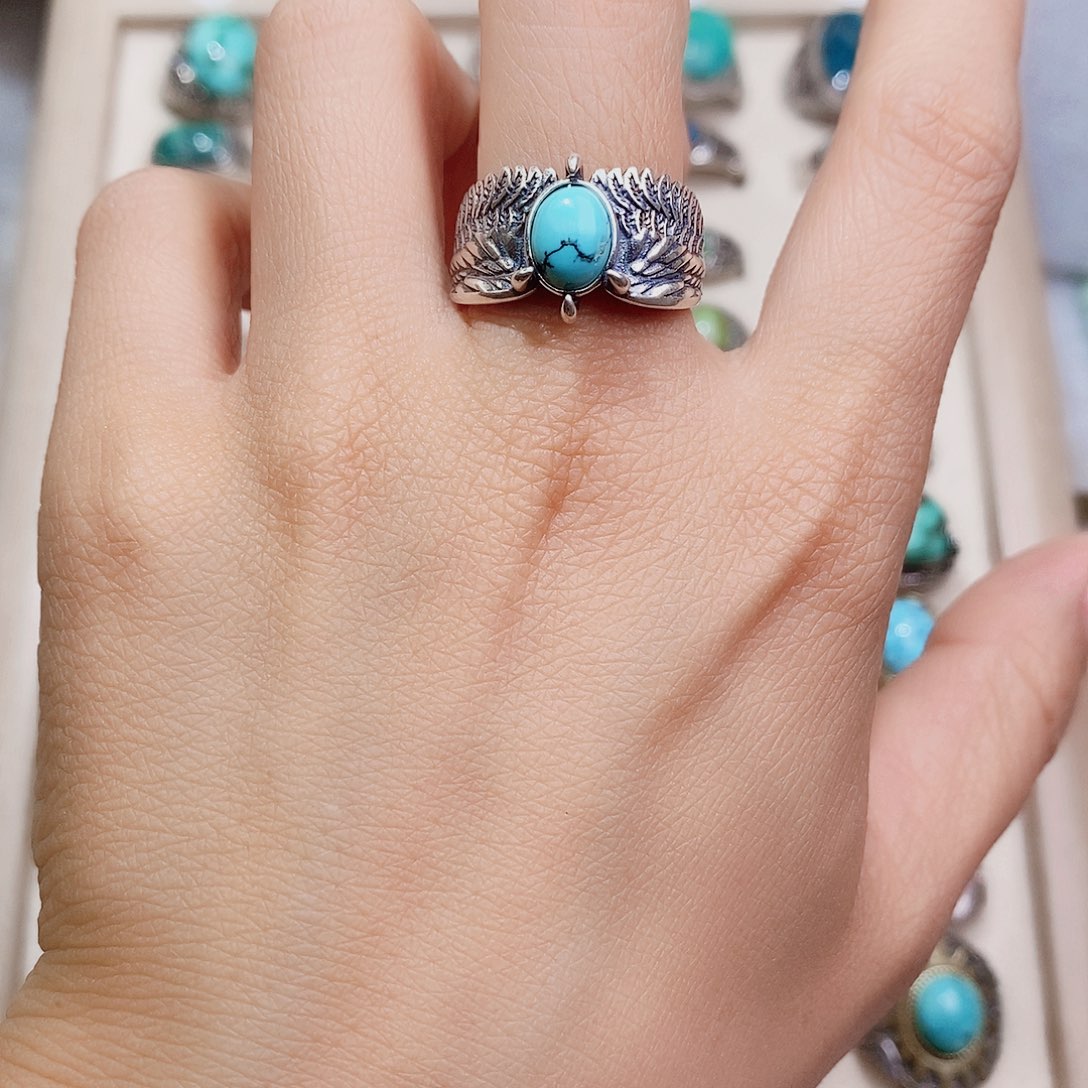 绿松石银S925镶嵌颈饰