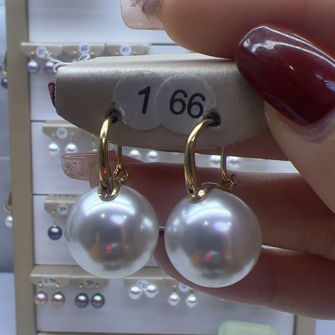 淡水珍珠耳饰18K金镶嵌