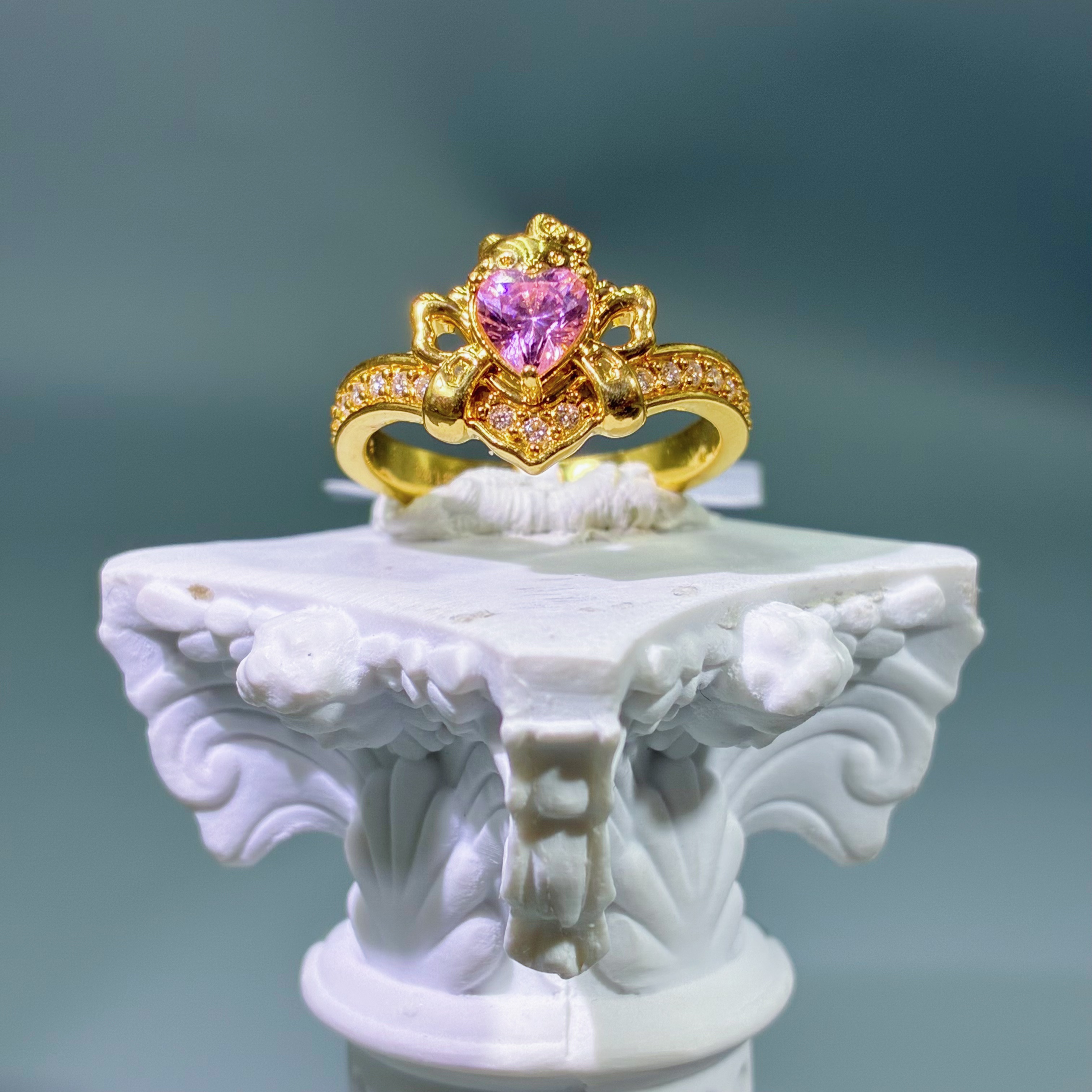 【七夕好物】黄金足金999  爱心Kitty猫戒指戒指高级感满满