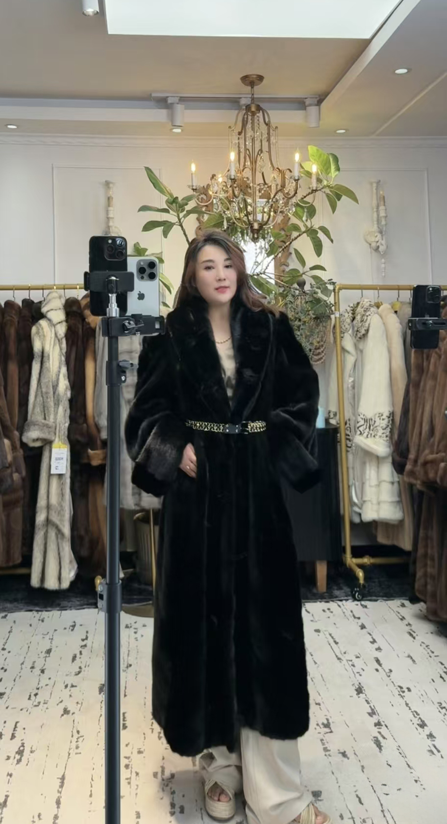 G177 貂皮大衣 衣长125 胸围120 中古皮草