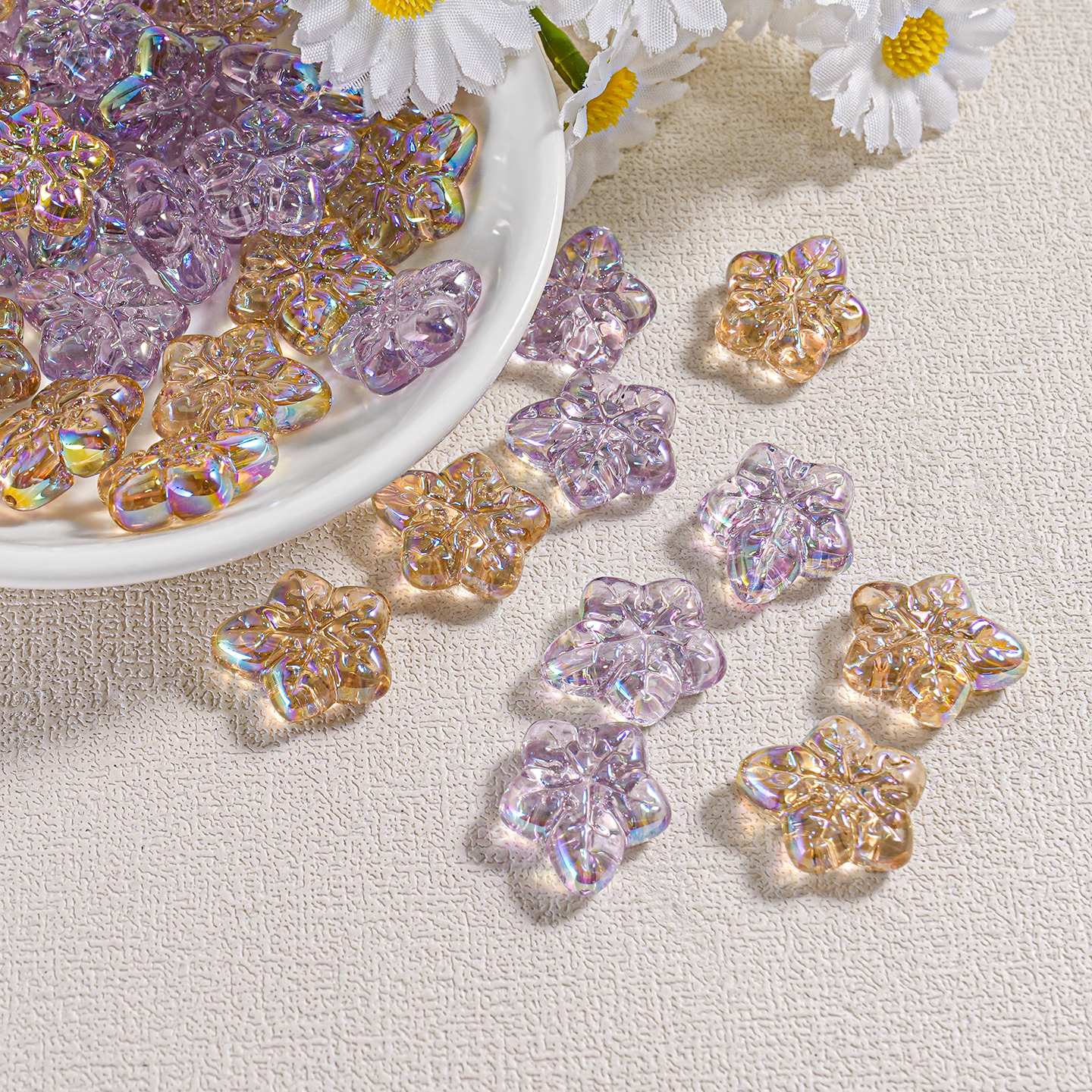 【饰界】马贝透明直孔雪花片18*17MM FE14 DIY串珠手机链