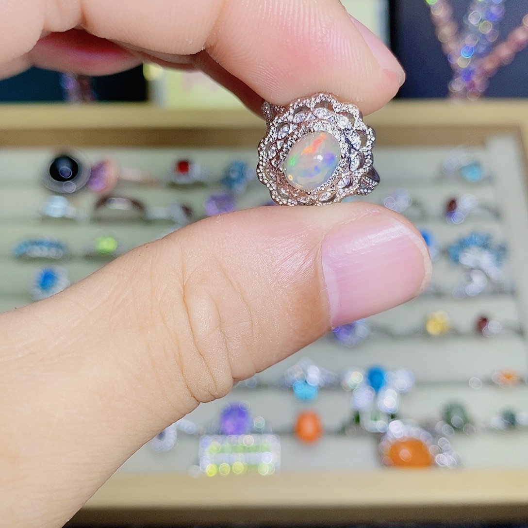 欧泊未镶嵌戒指4555