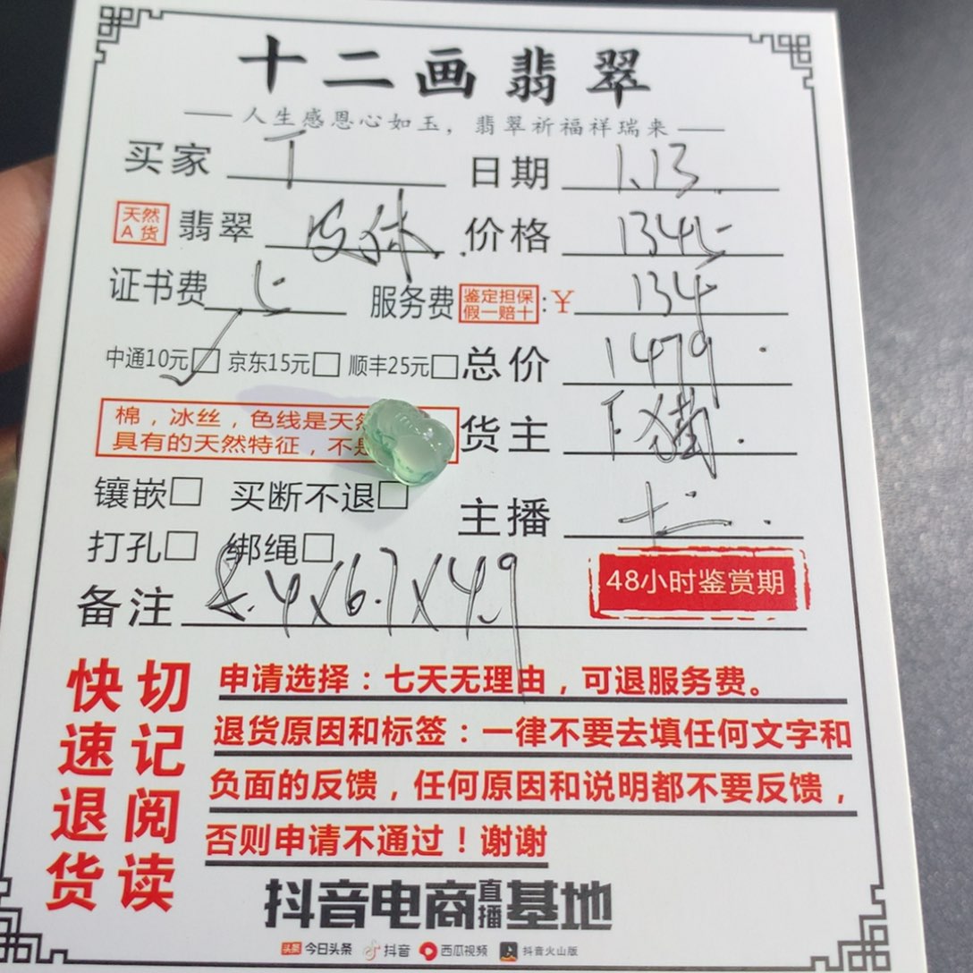 翡翠颈饰未镶嵌T*T翡翠