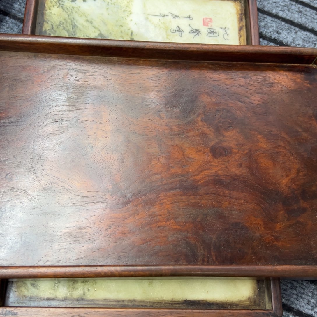 小***标花梨木茶盘加云石茶盘