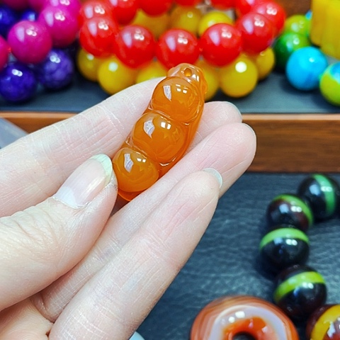 玛瑙/玉髓手链未镶嵌四季豆