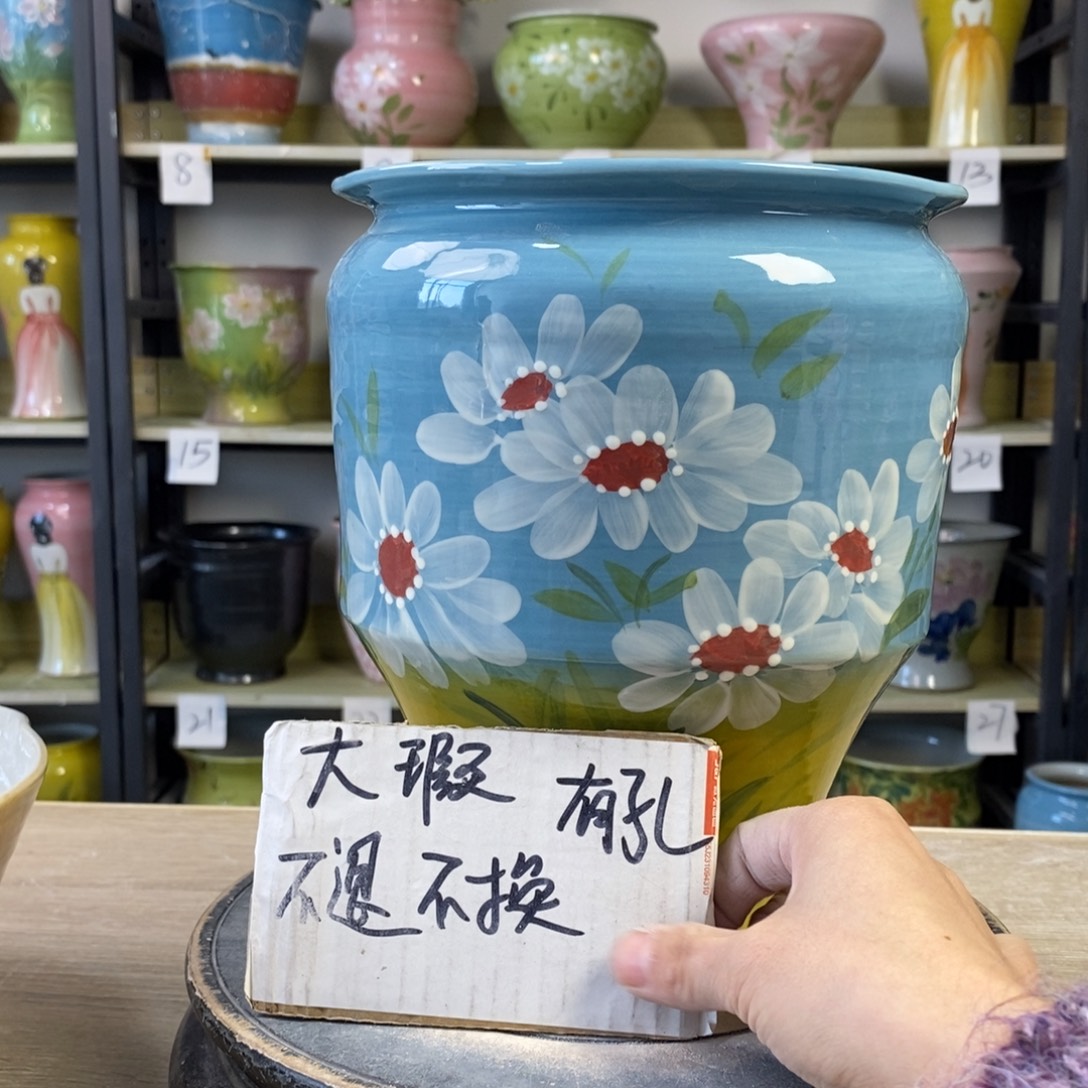 景德镇手工手绘陶瓷花盆